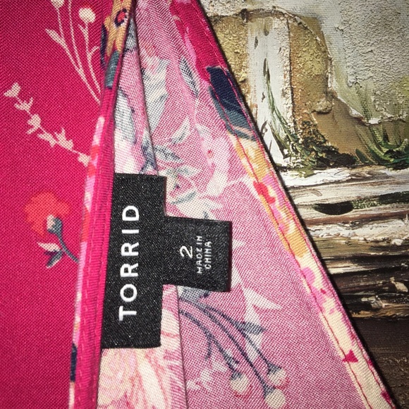 TORRID | PINK TIE-BACK CHALLIS MINI DRESS | SZ 2 - Picture 2 of 3